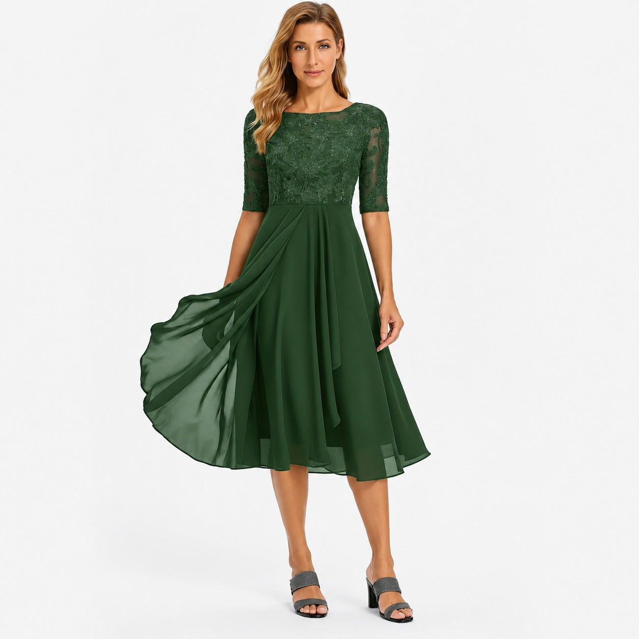 Ximena - Vestido Elegante Feminino na Altura do Joelho