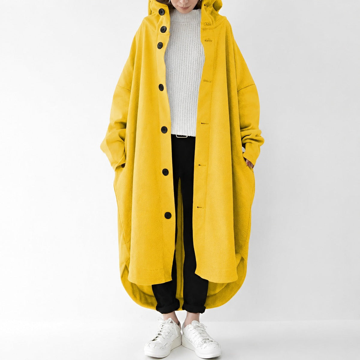 Jennica - Trench coat longo e solto para mulheres