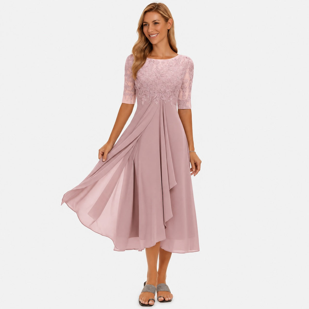 Ximena - Vestido Elegante Feminino na Altura do Joelho