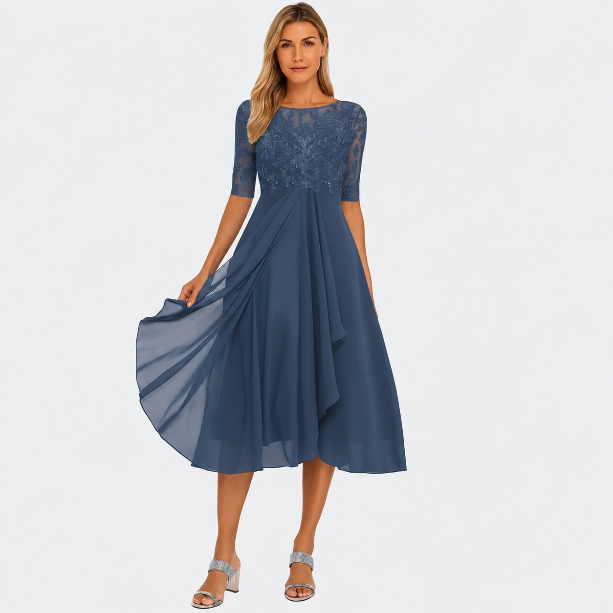 Ximena - Vestido Elegante Feminino na Altura do Joelho