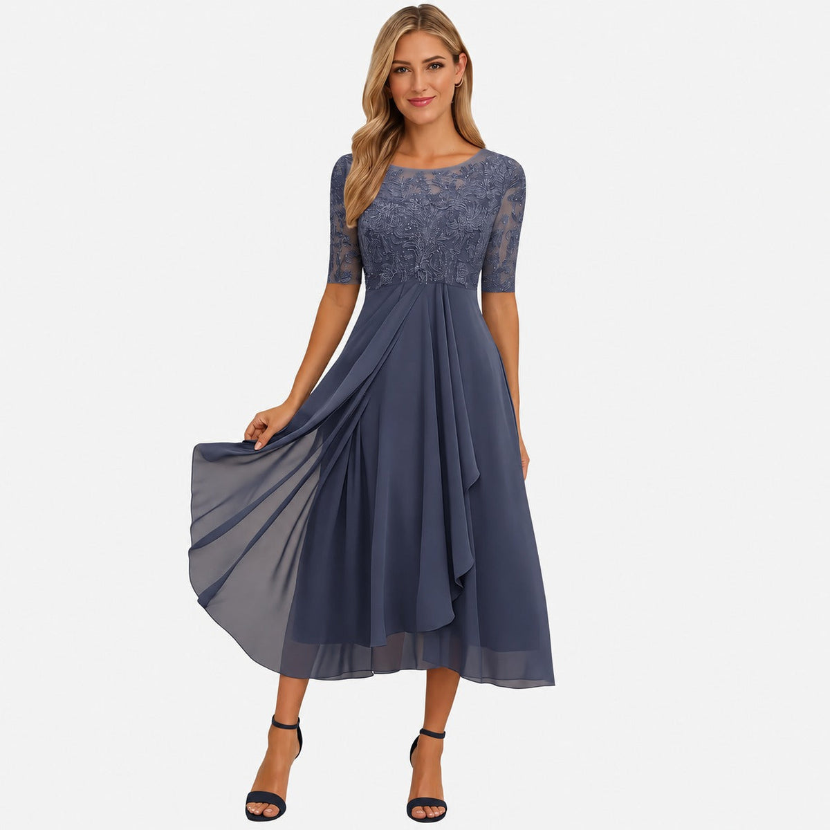 Ximena - Vestido Elegante Feminino na Altura do Joelho