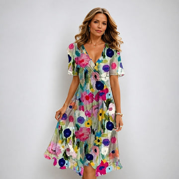 Annegret - Vestido feminino estiloso com decote em V