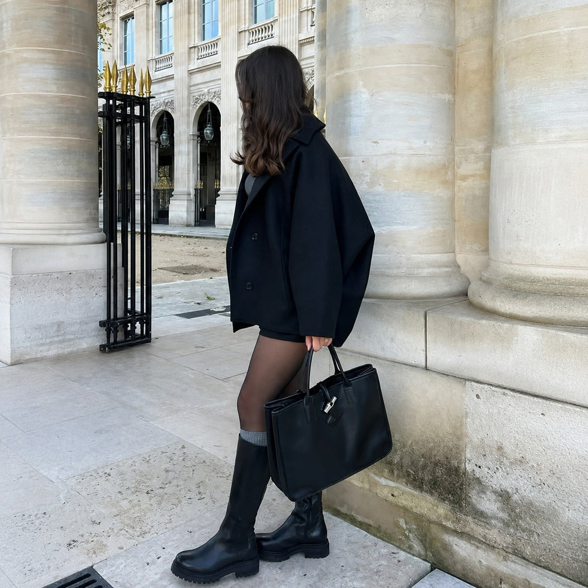 Elena - Casaco oversized com abotoamento duplo