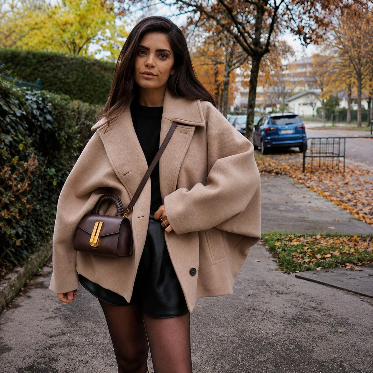 Elena - Casaco oversized com abotoamento duplo