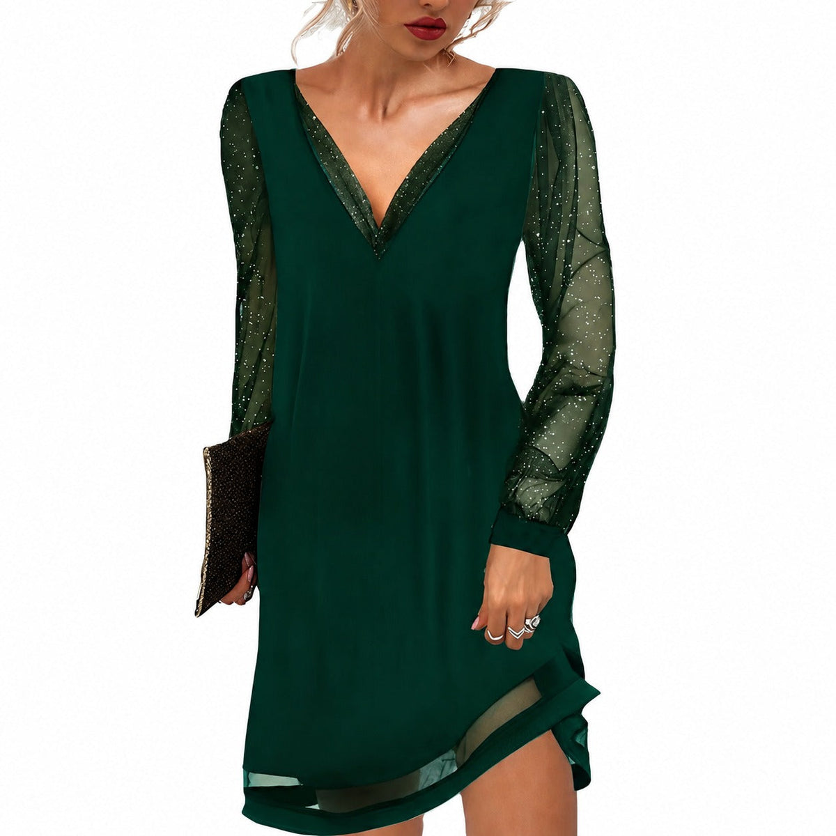 Annalee - Vestidos elegantes com mangas transparentes para mulheres