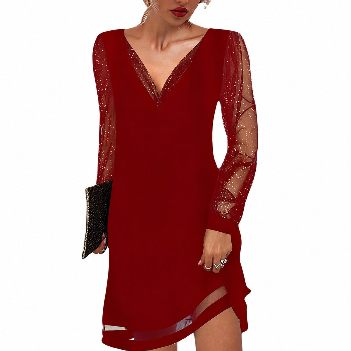 Annalee - Vestidos elegantes com mangas transparentes para mulheres