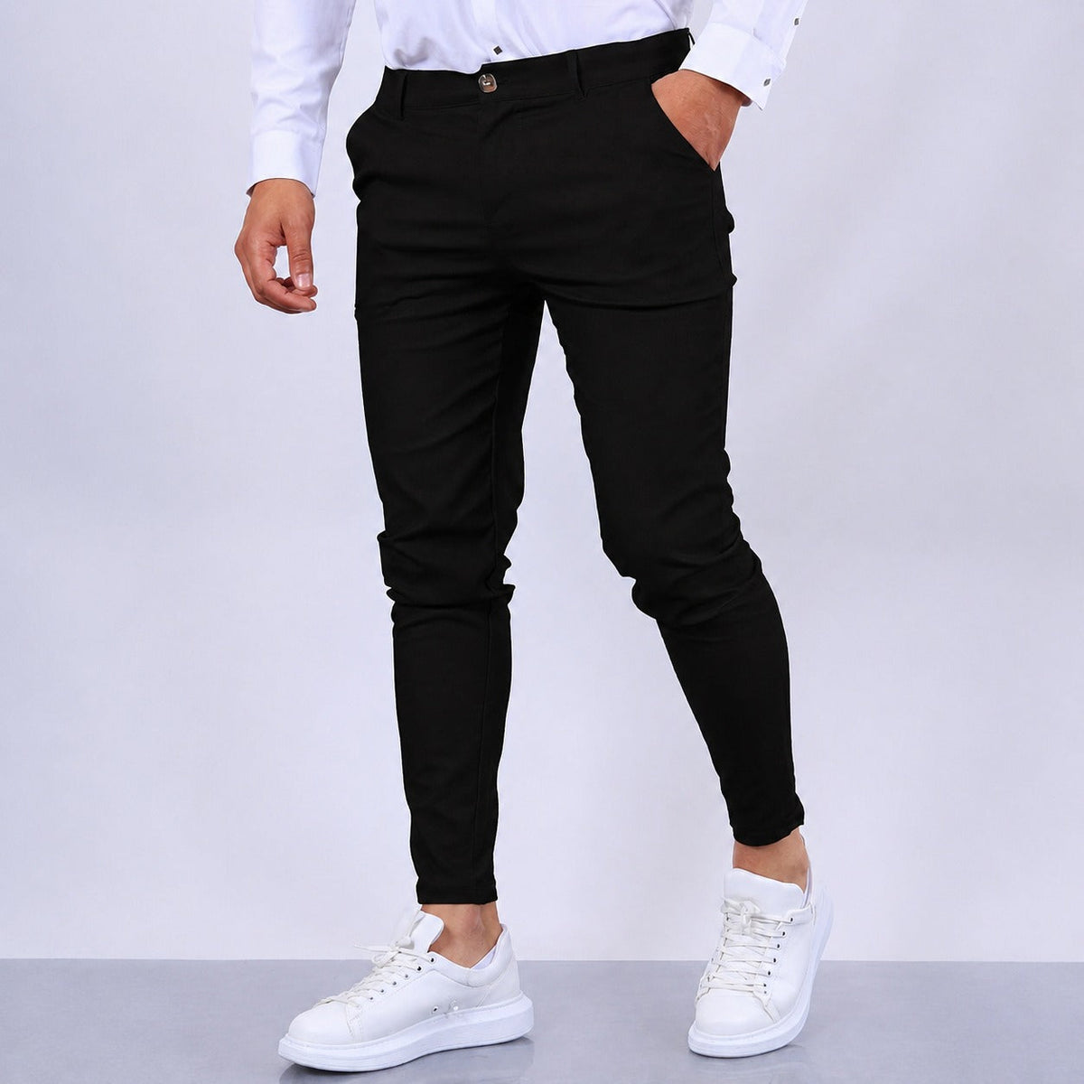Arjun - Calças sociais masculinas, elegantes e de corte slim