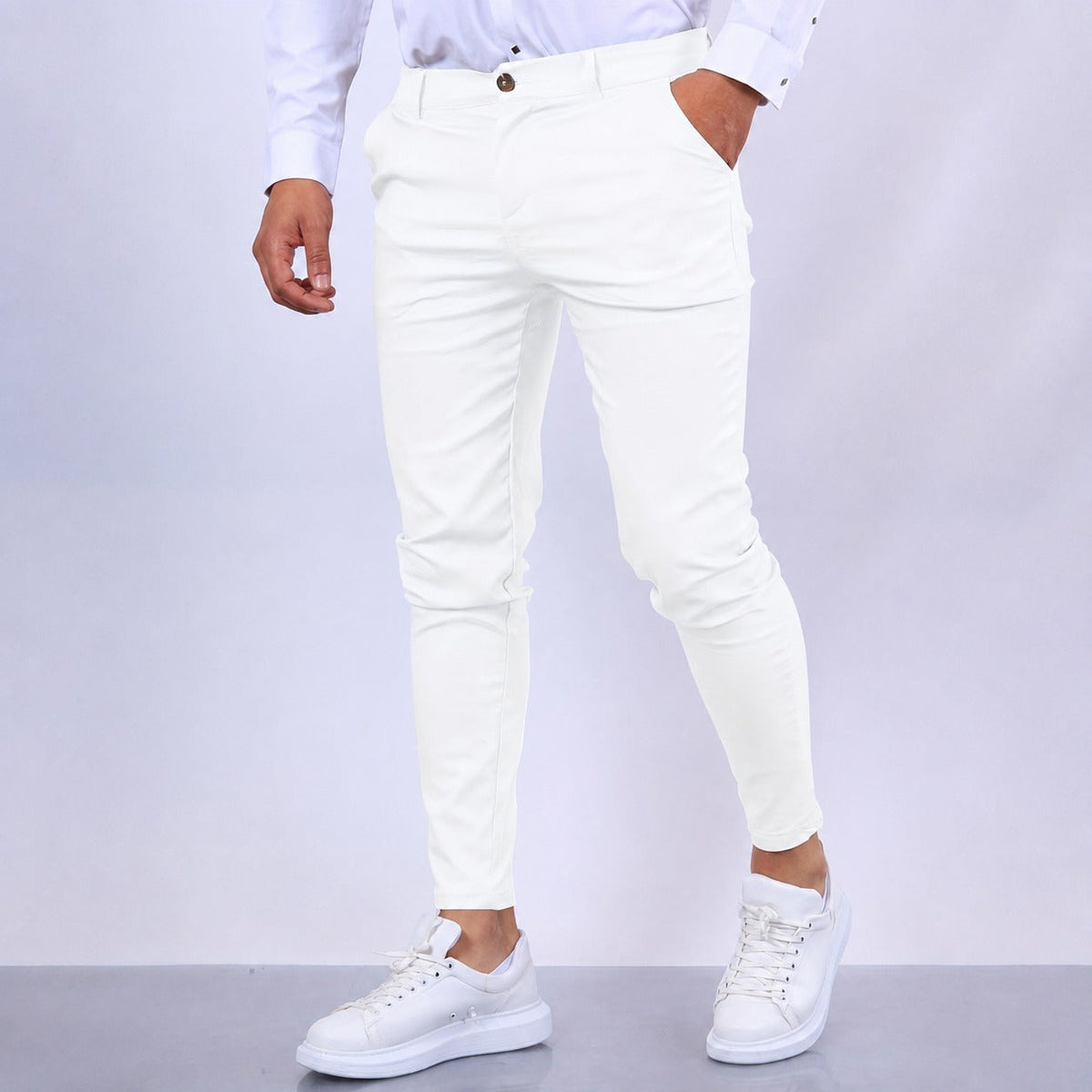 Arjun - Calças sociais masculinas, elegantes e de corte slim