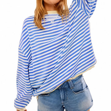 Judith - Suéter feminino listrado casual