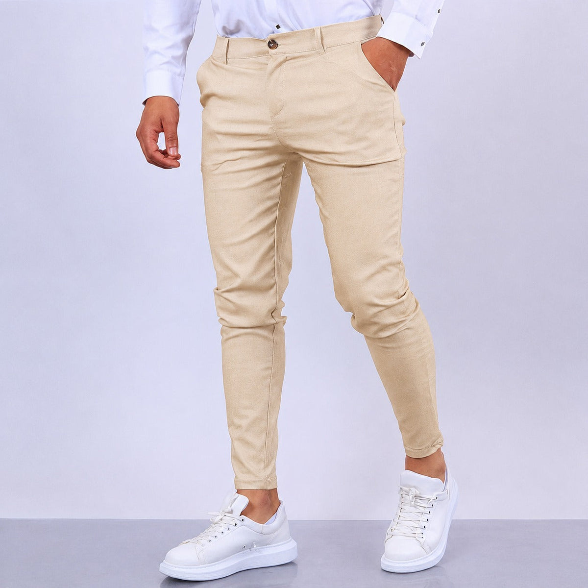 Arjun - Calças sociais masculinas, elegantes e de corte slim