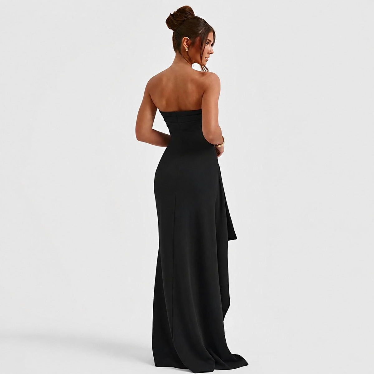 Aubree - Vestido fashion com recorte nas costas e fenda para mulheres