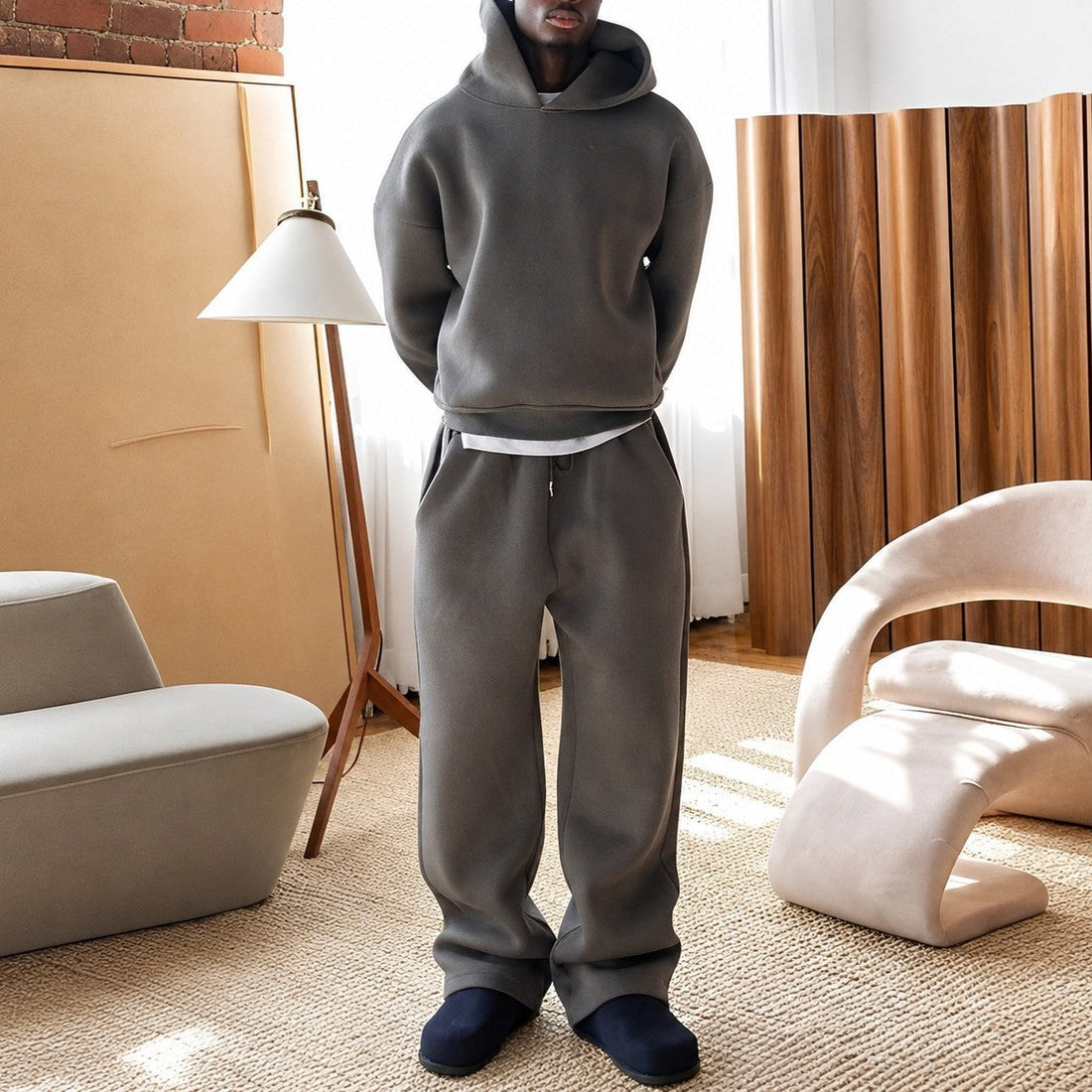 Marco - Conjunto de moletom oversize quente para homens