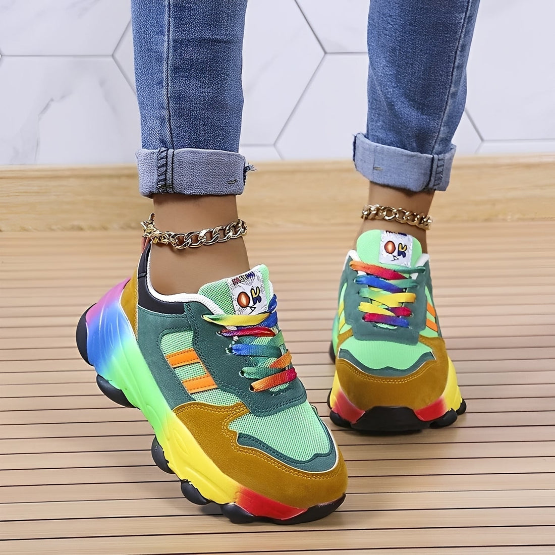 Erika - Sapatos Rainbow confortáveis