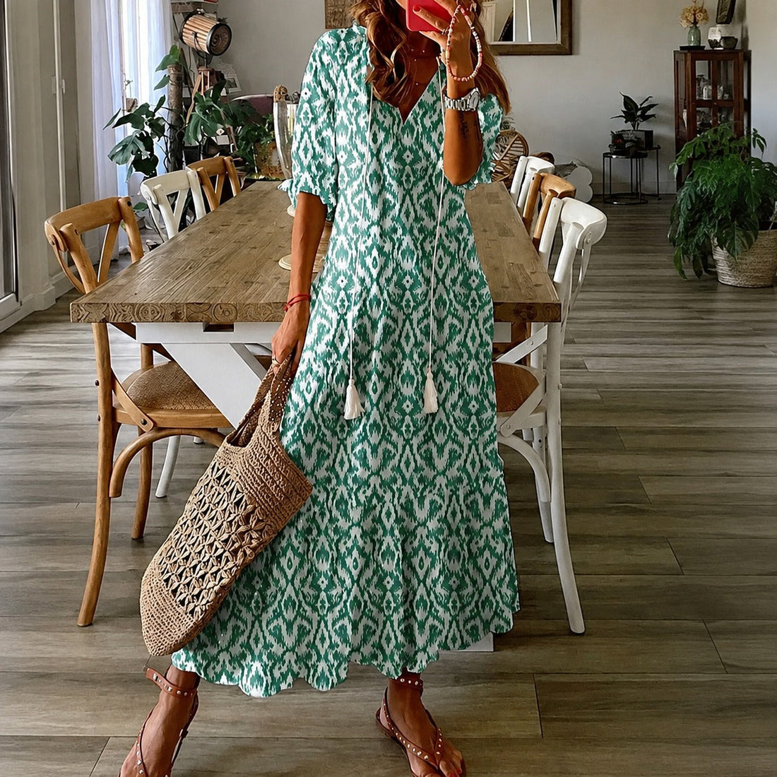 Claidel - Vestido fascinante em estilo boêmio