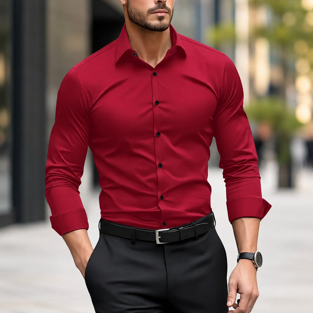 Thomas - Camisa Masculina Casual com Gola