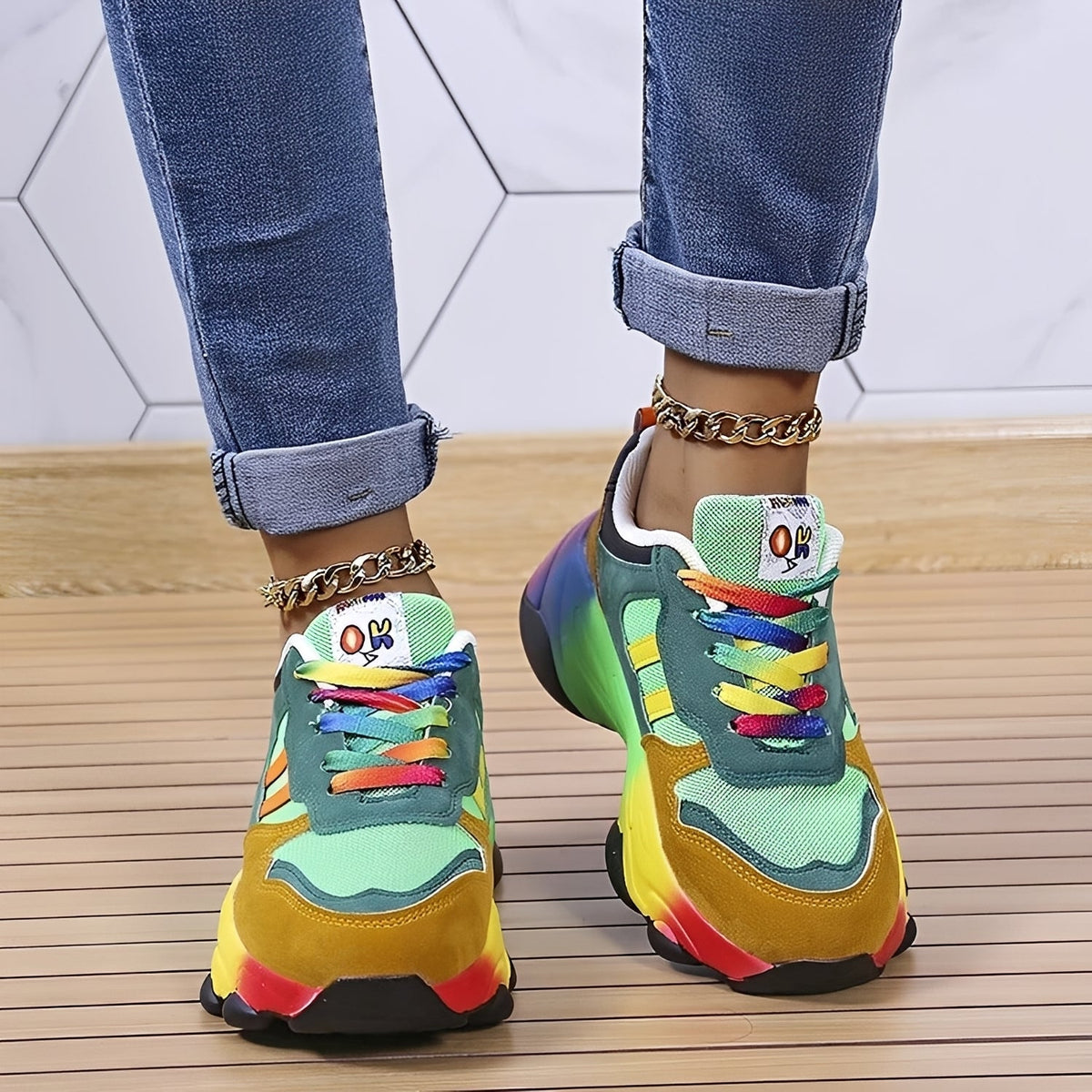 Erika - Sapatos Rainbow confortáveis