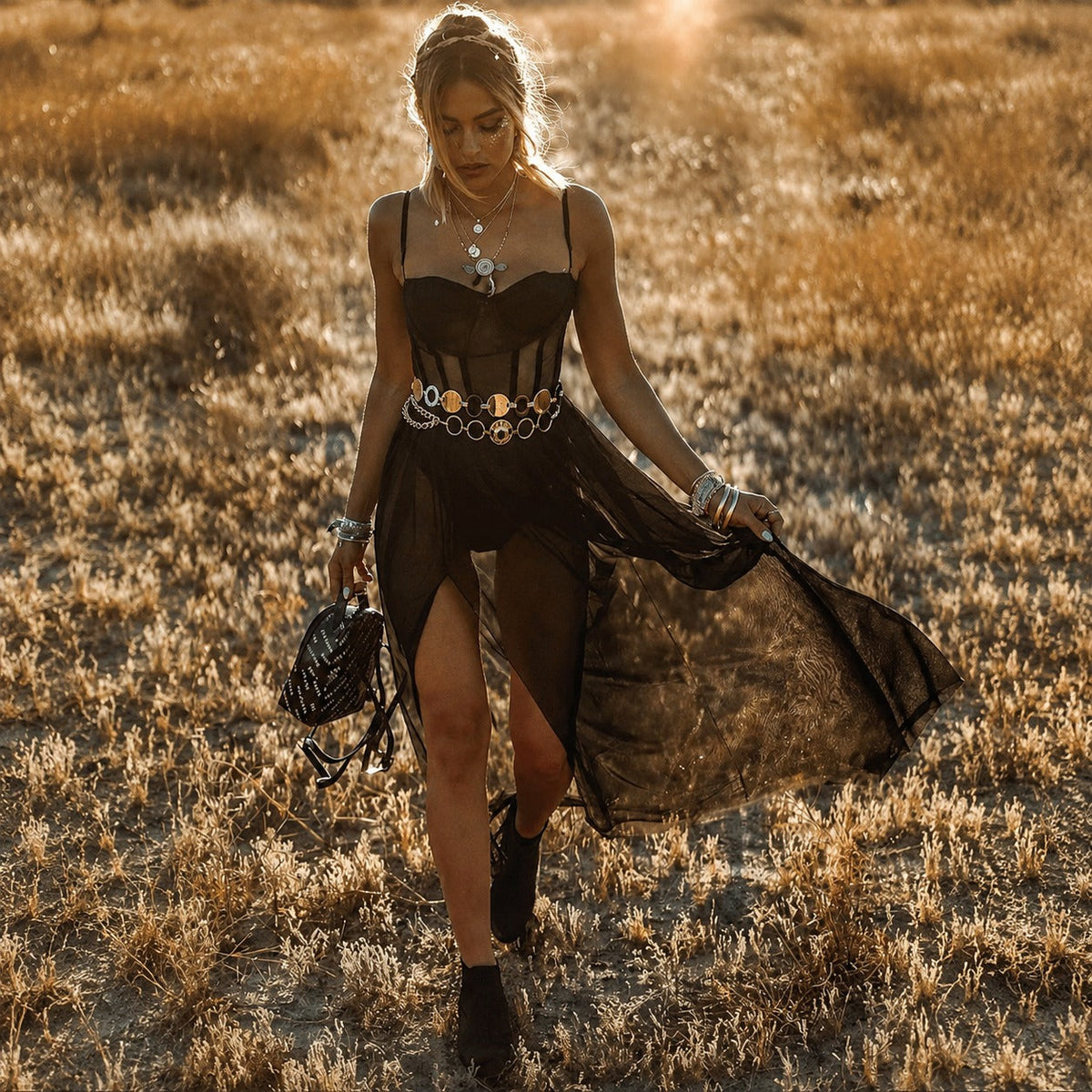 Vestido Retro Boho Feminino – Vestido Festival Flutuante para Verão, Férias e Ocasiões Especiais