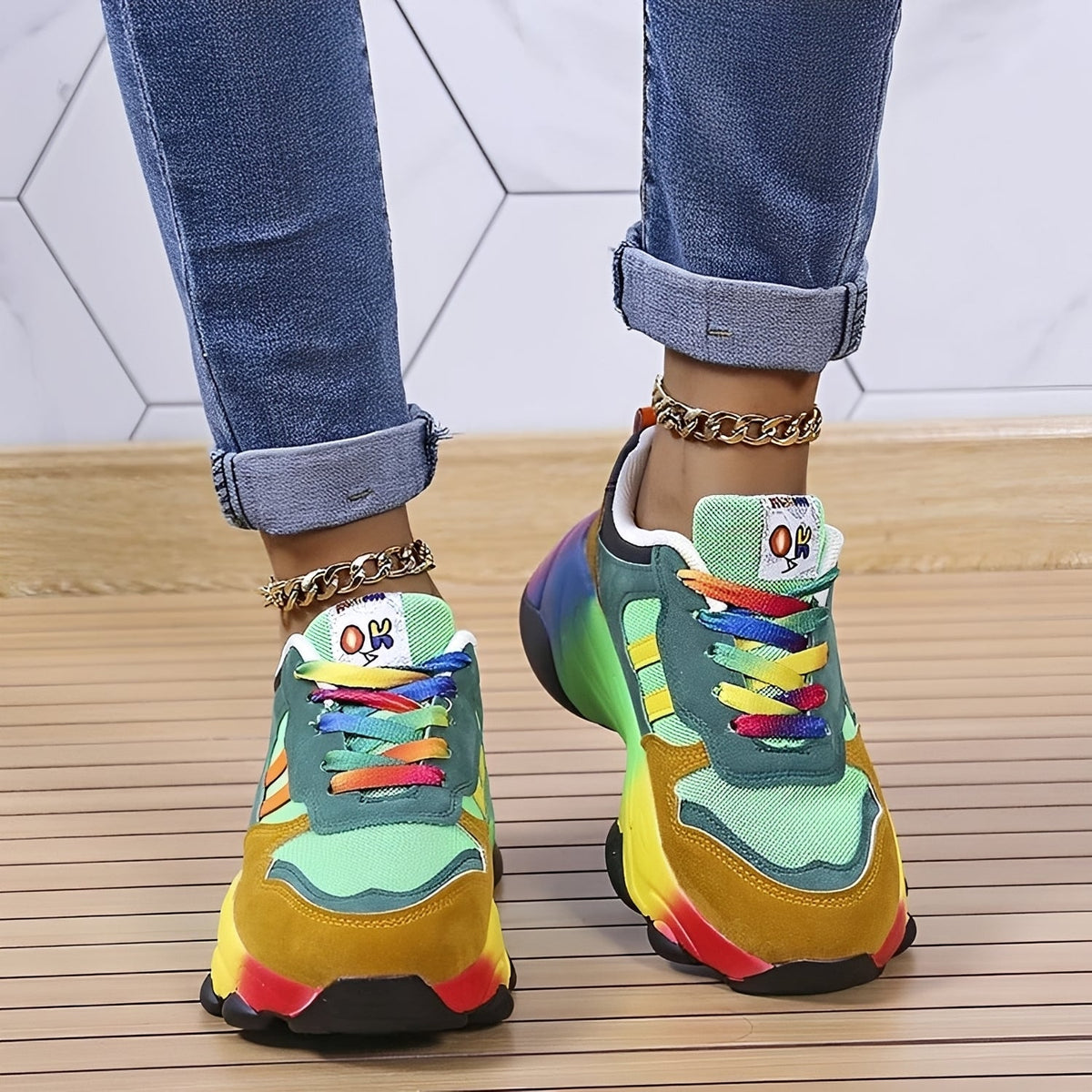Erika - Sapatos Rainbow confortáveis
