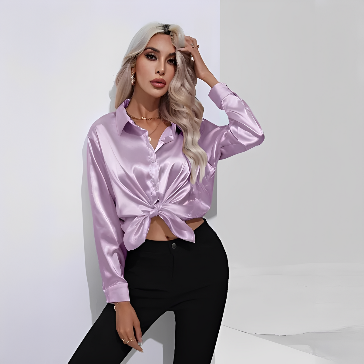 Liliane - Blusa elegante com mangas compridas