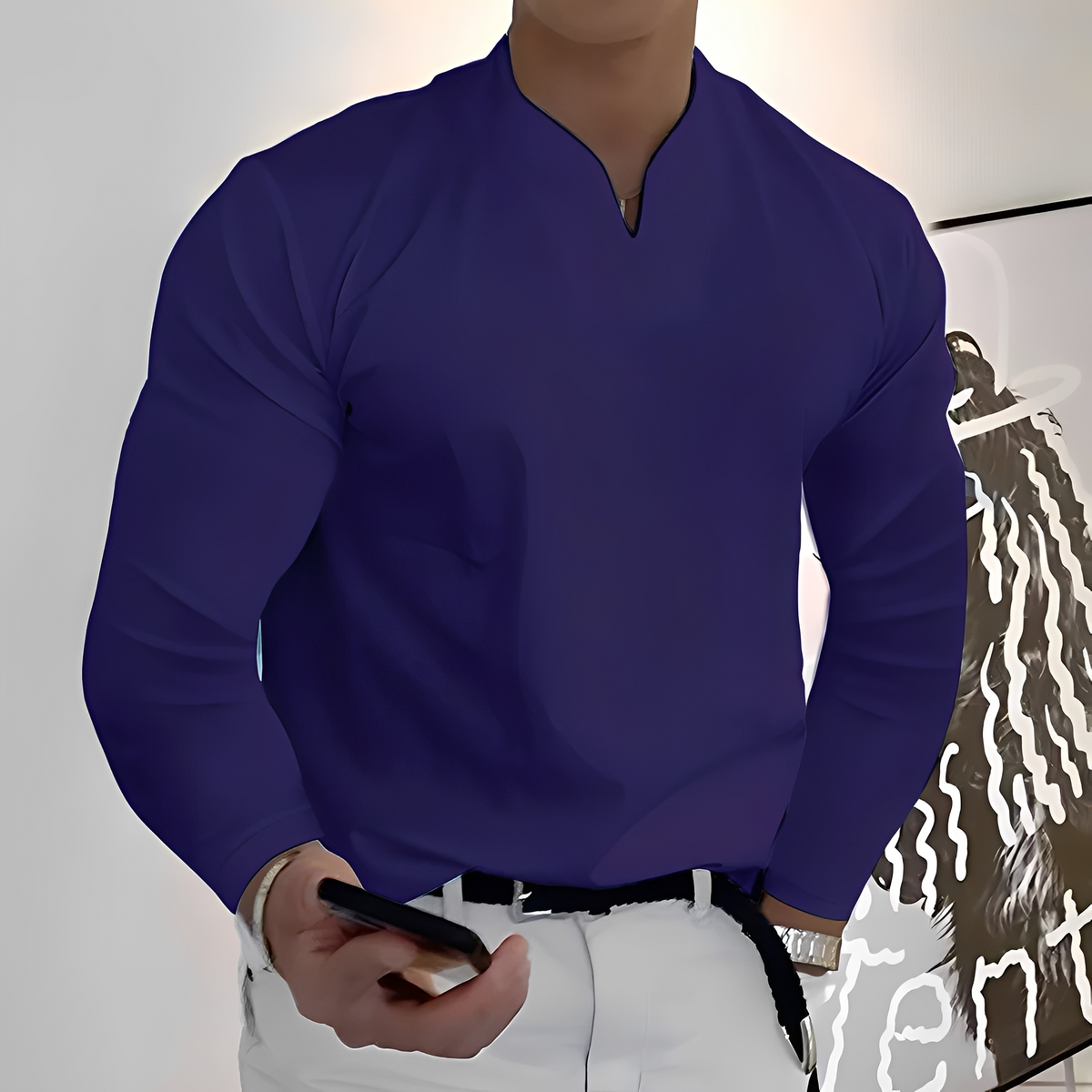 Corentin - Camisa de mangas compridas, macia e quente