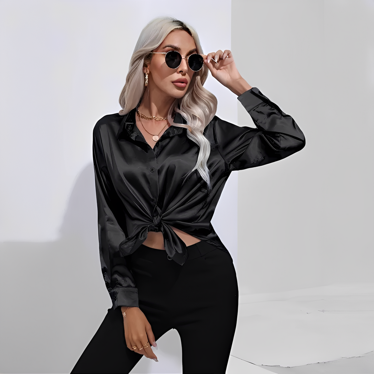 Liliane - Blusa elegante com mangas compridas