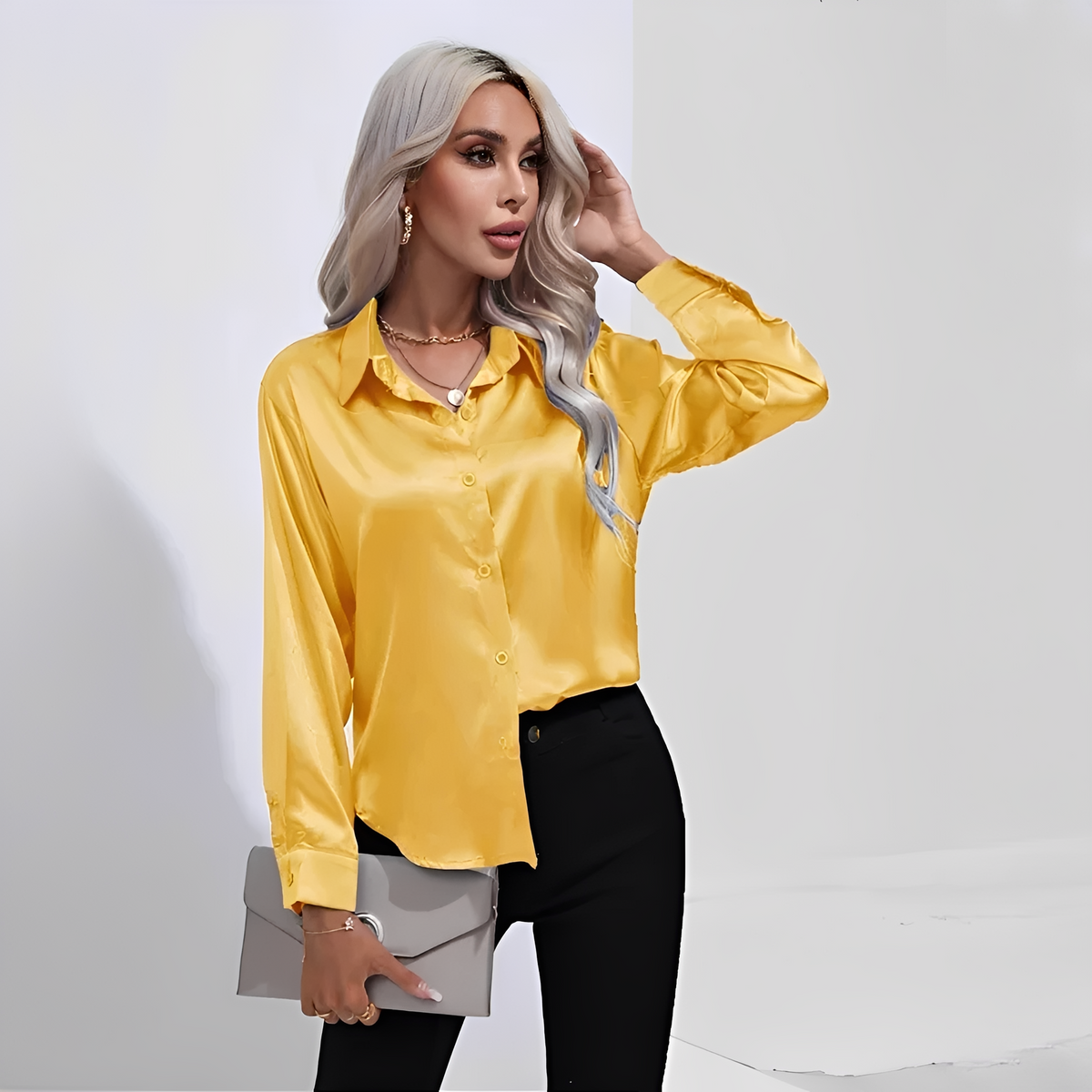 Liliane - Blusa elegante com mangas compridas