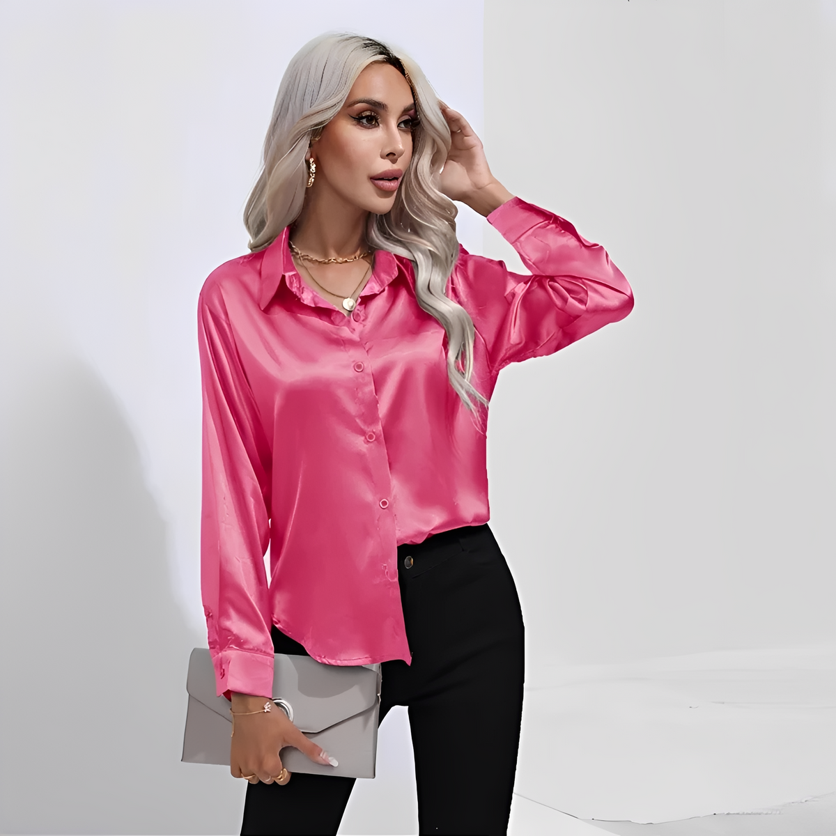 Liliane - Blusa elegante com mangas compridas