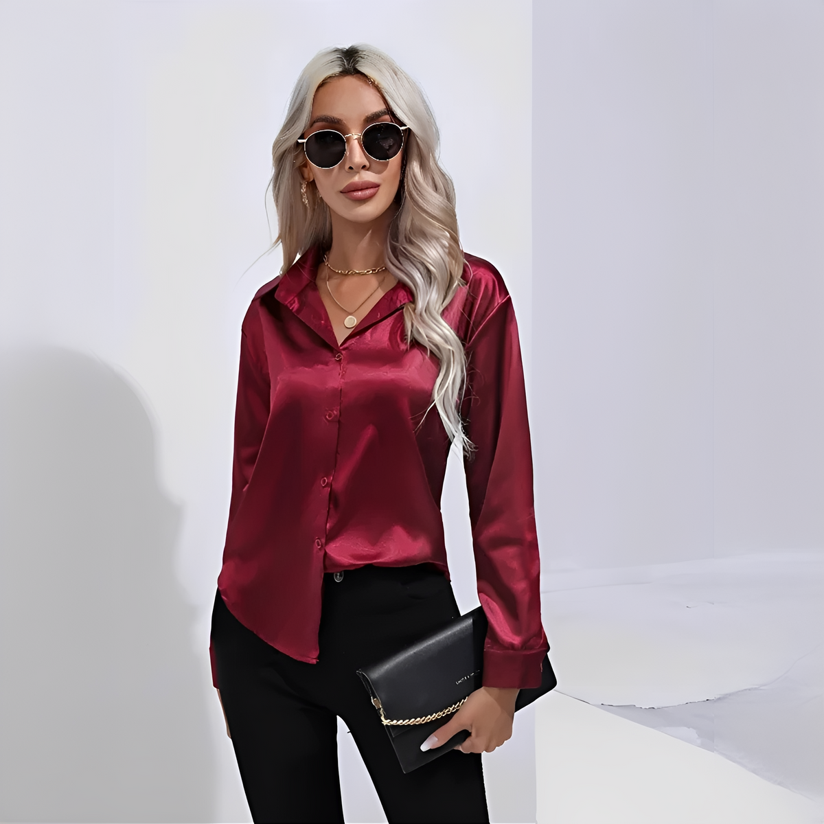 Liliane - Blusa elegante com mangas compridas