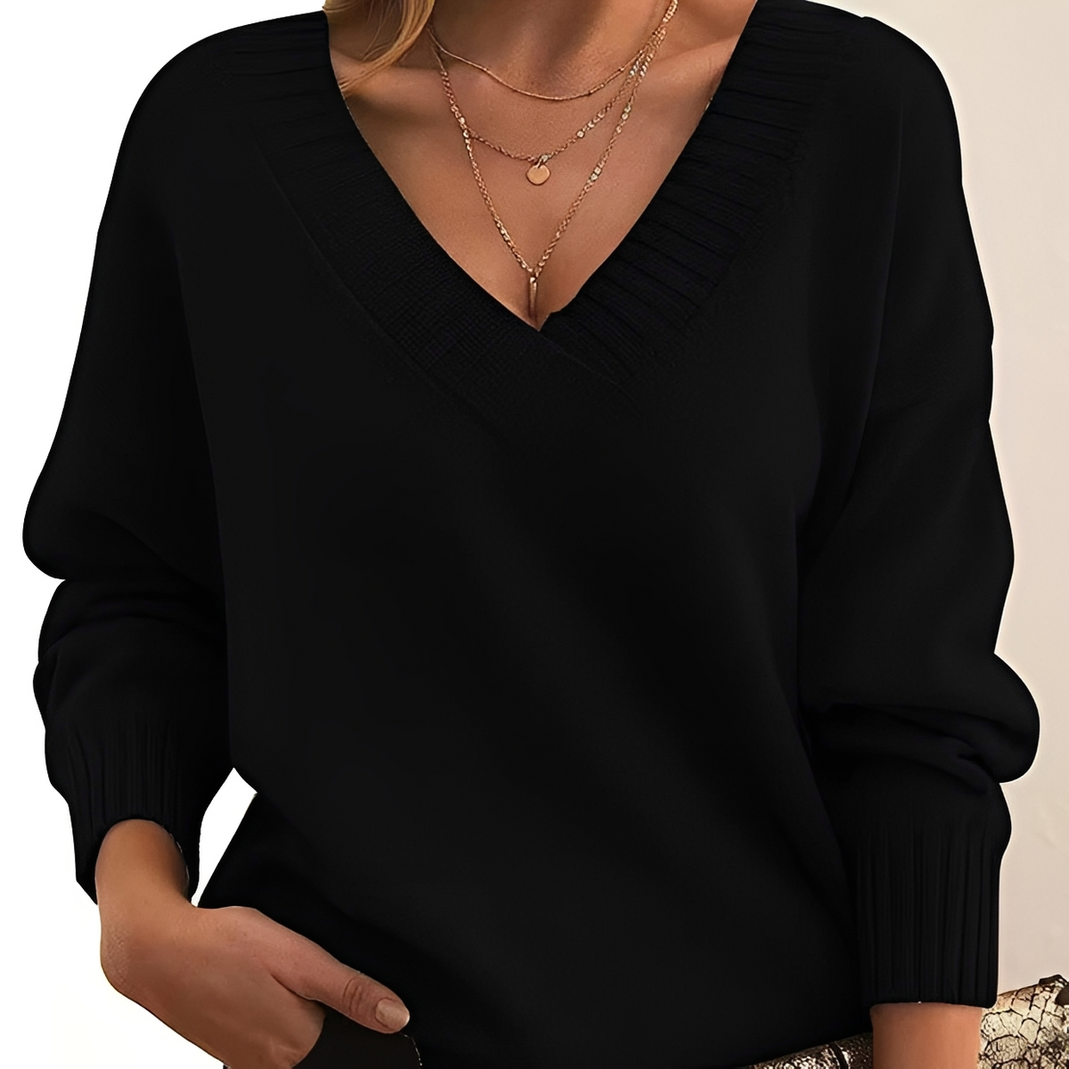 Mollie - Pulôver quente e elegante com decote em V