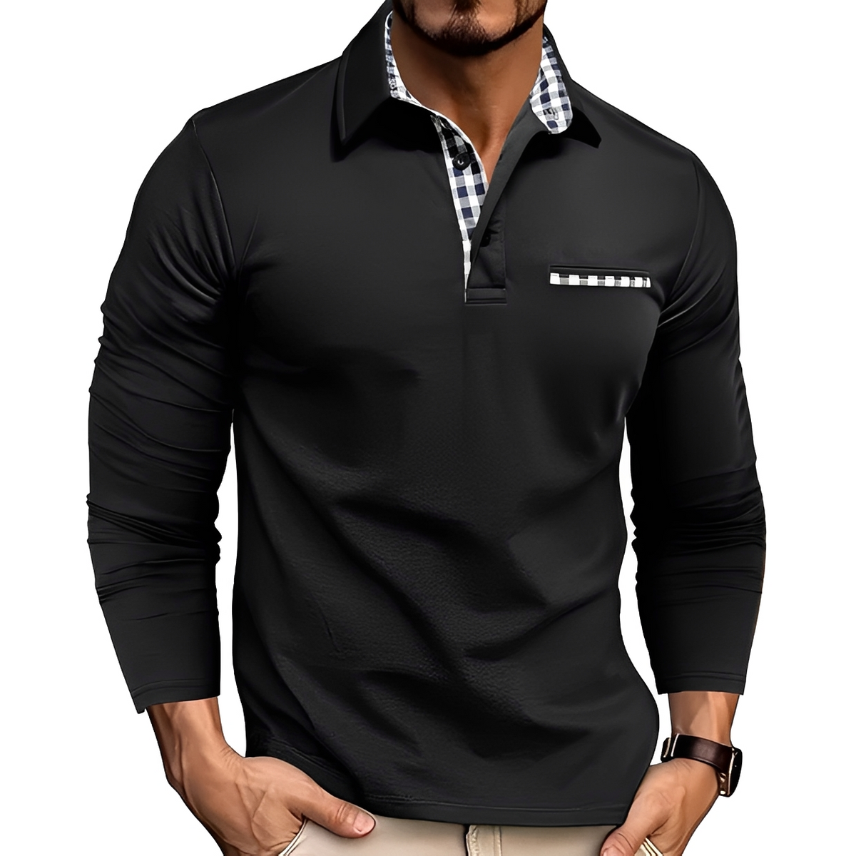 Shael - Camisa de mangas compridas clássica e acolhedora