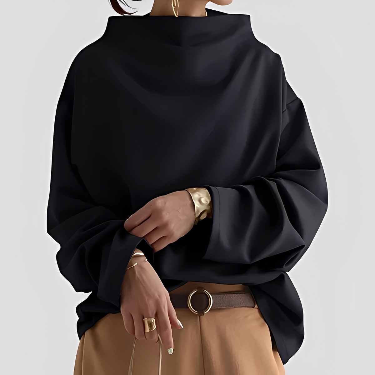 Romayne - Suéter de gola alta elegante e chique