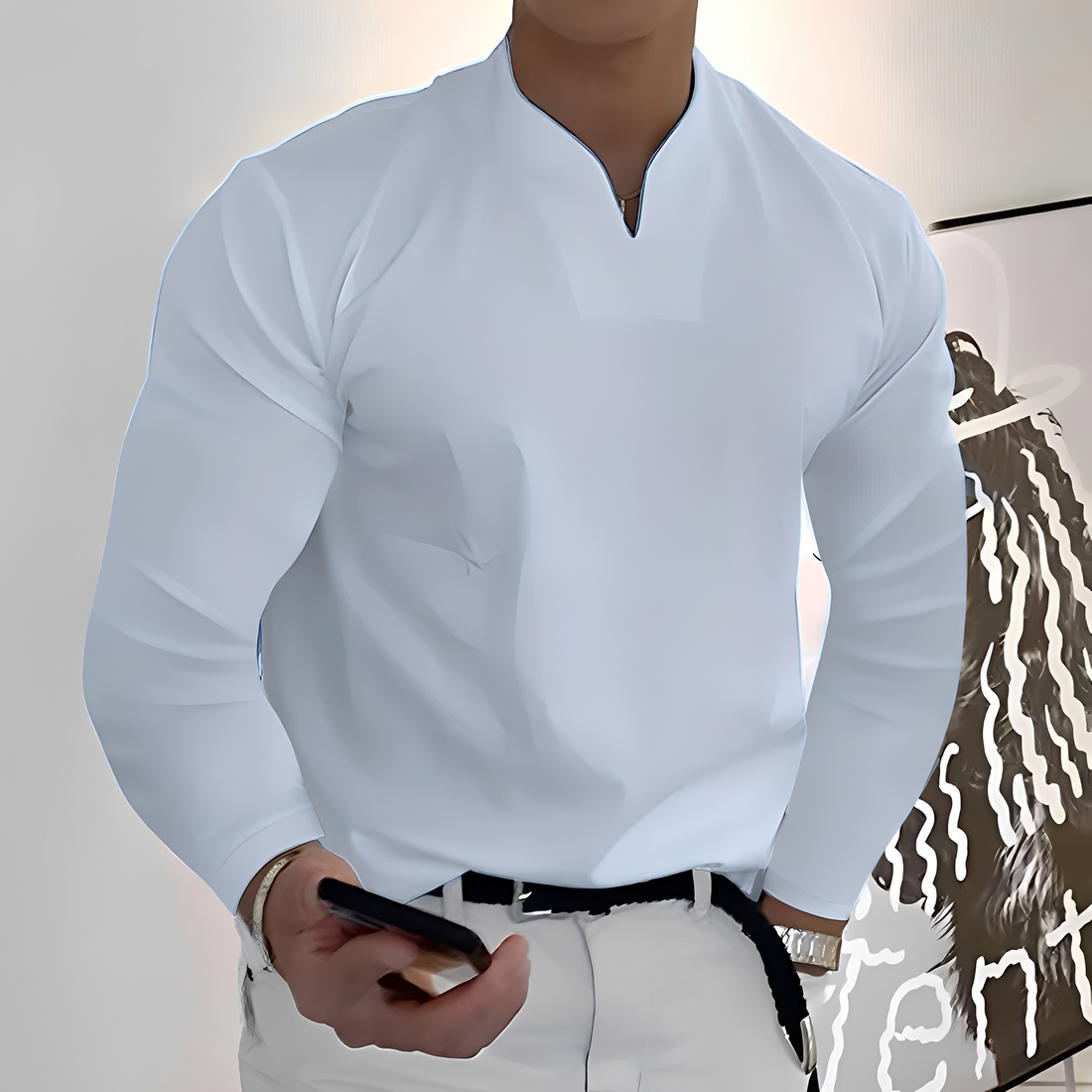 Corentin - Camisa de mangas compridas, macia e quente