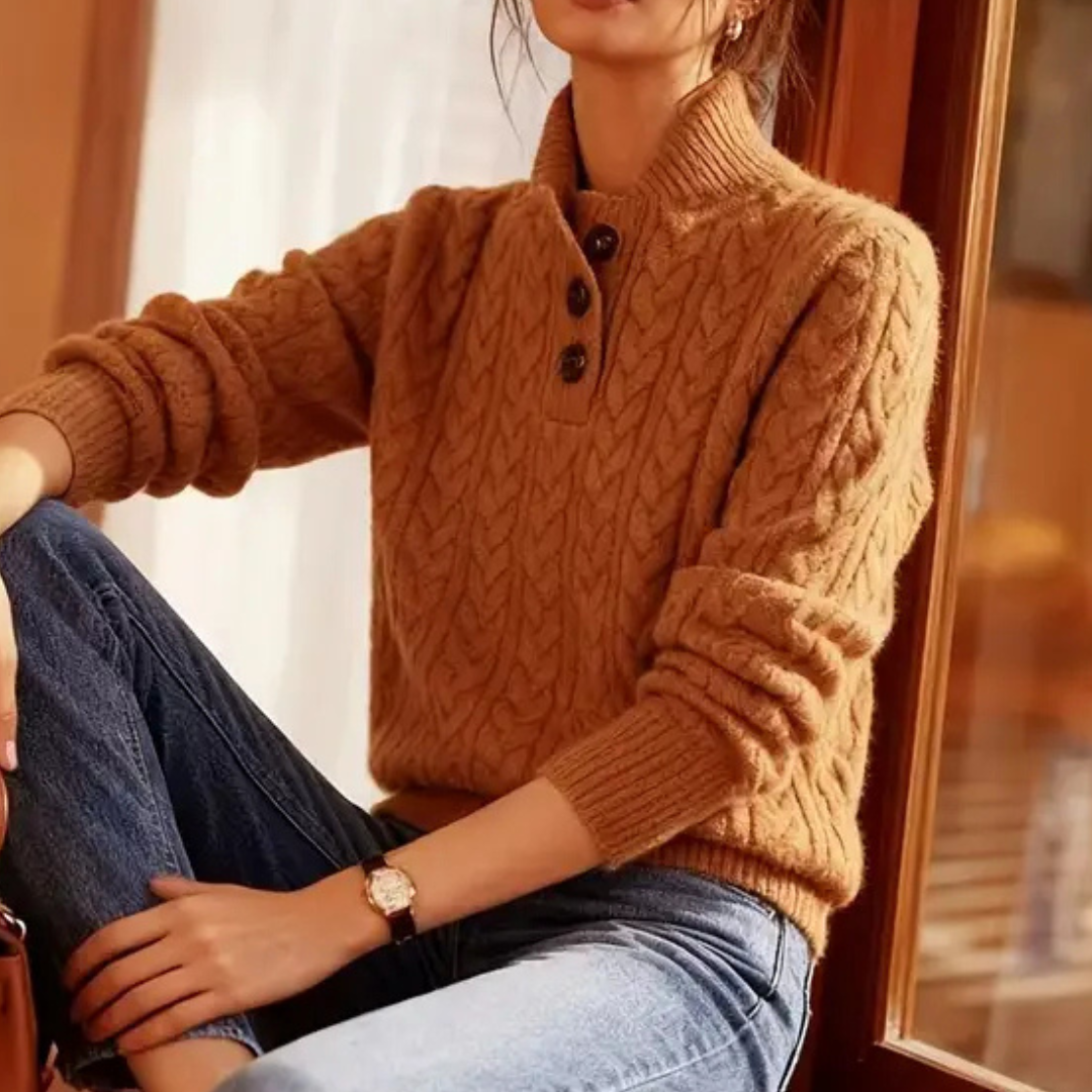 Agnes - Suéter de gola alta elegante e acolhedor