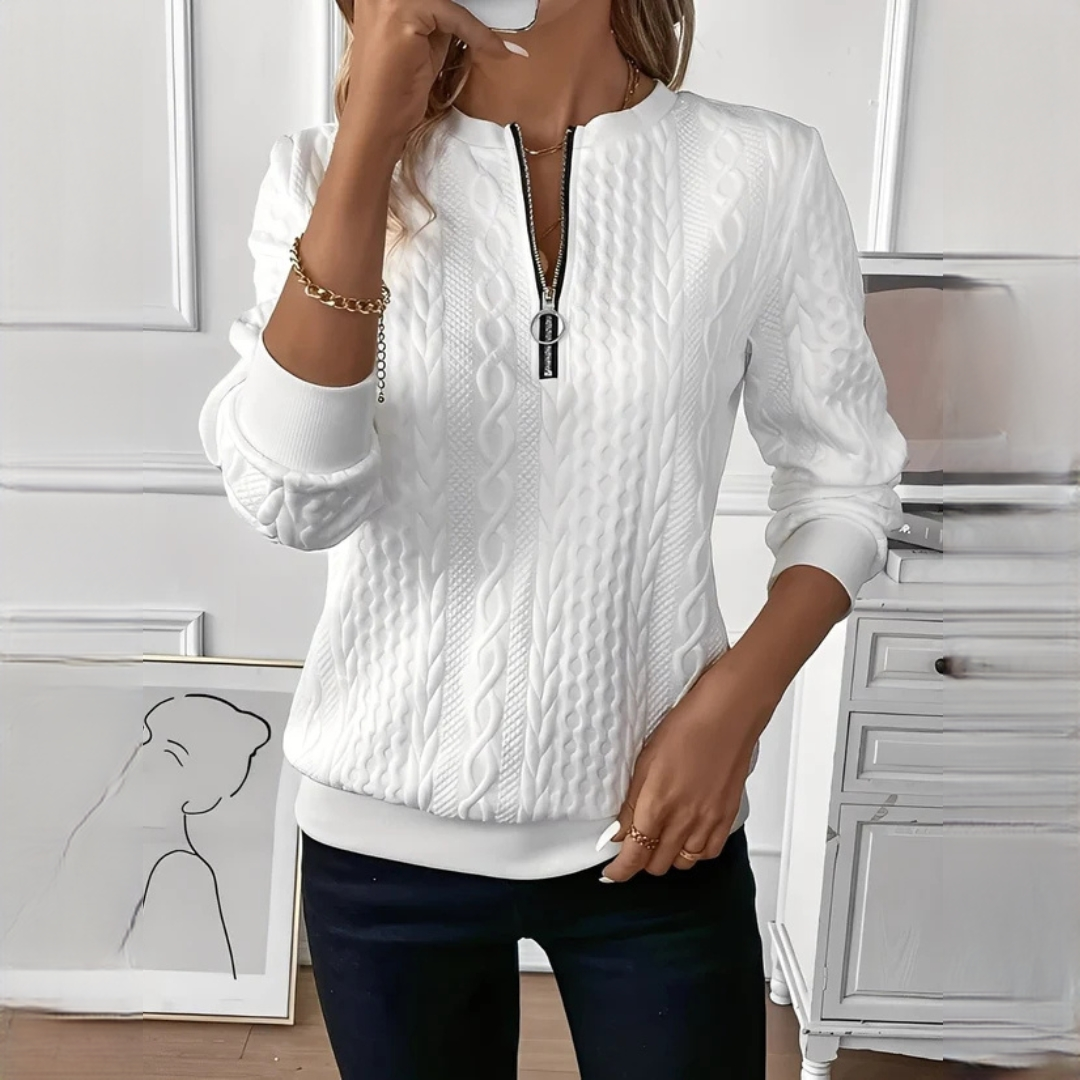Hedie - Suéter com zíper elegante e chique