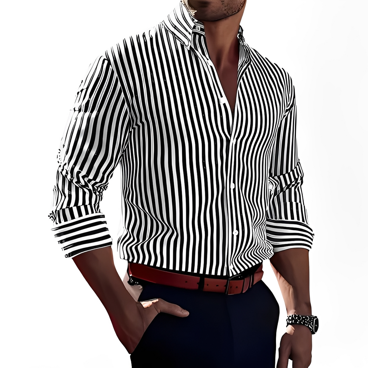 Bricen - Camisa listrada de mangas compridas