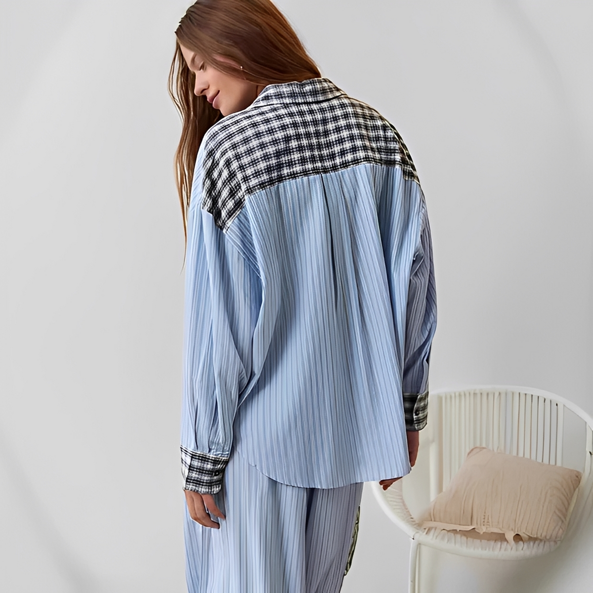 Ellenora - Conjunto de pijama confortável e quente