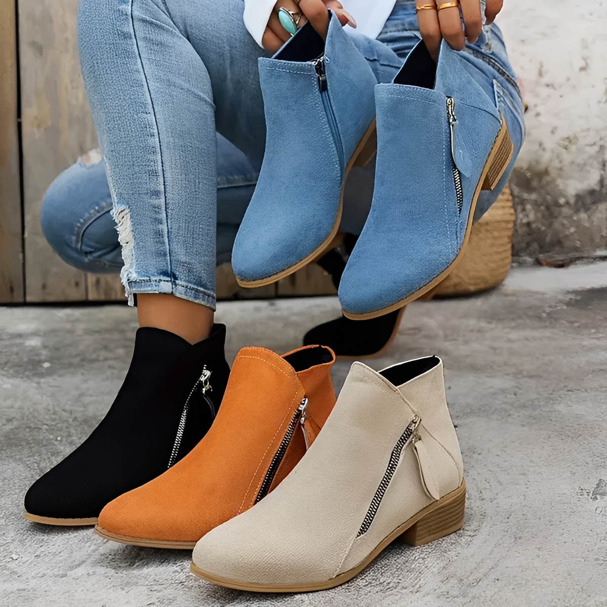 Klara - Botas elegantes e chiques com zíper