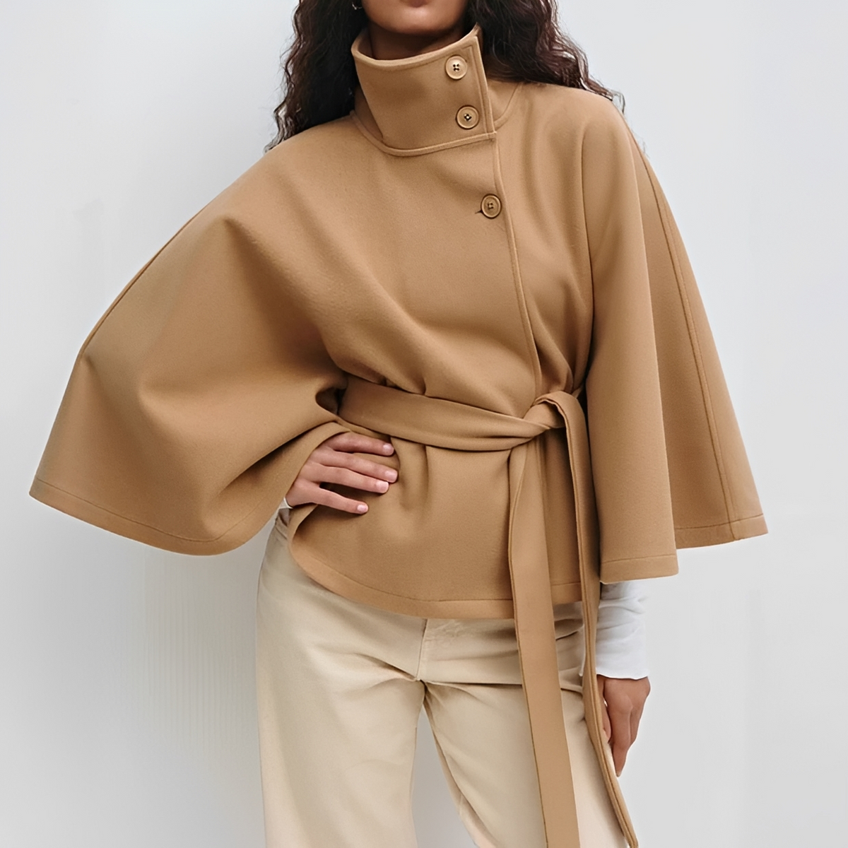 Ginabelle - Jaqueta com cinto elegante e aconchegante