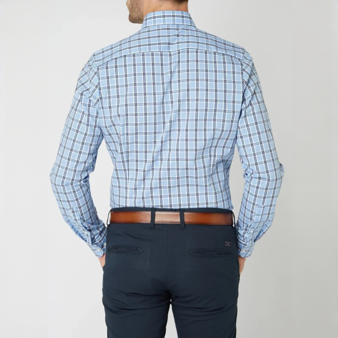 Johan - Camisa xadrez resistente de mangas compridas