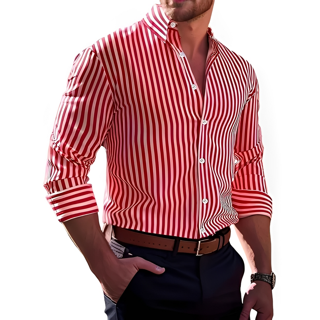 Bricen - Camisa listrada de mangas compridas