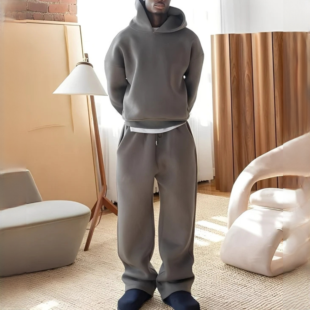 Marlon - Conjunto de moletom com capuz oversize e calças