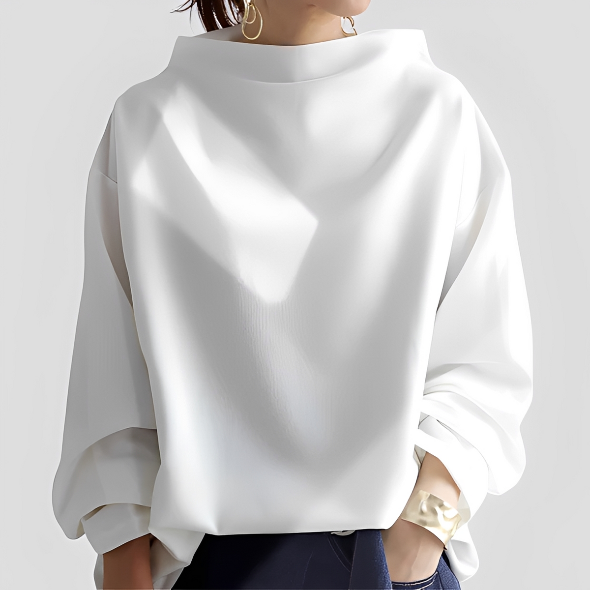 Romayne - Suéter de gola alta elegante e chique