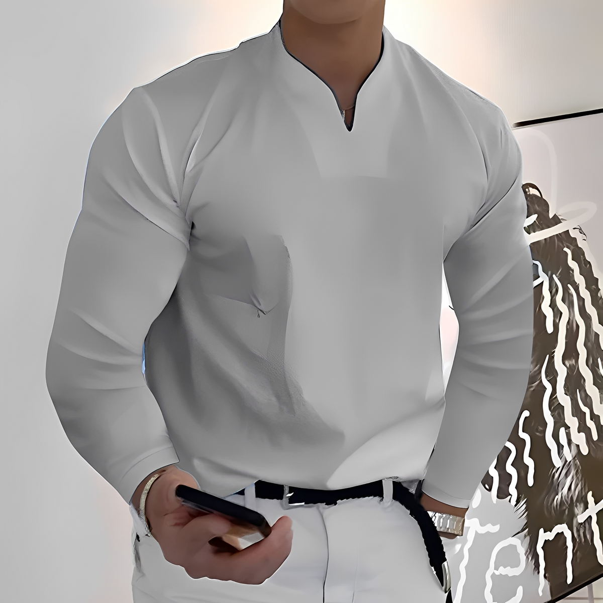 Corentin - Camisa de mangas compridas, macia e quente