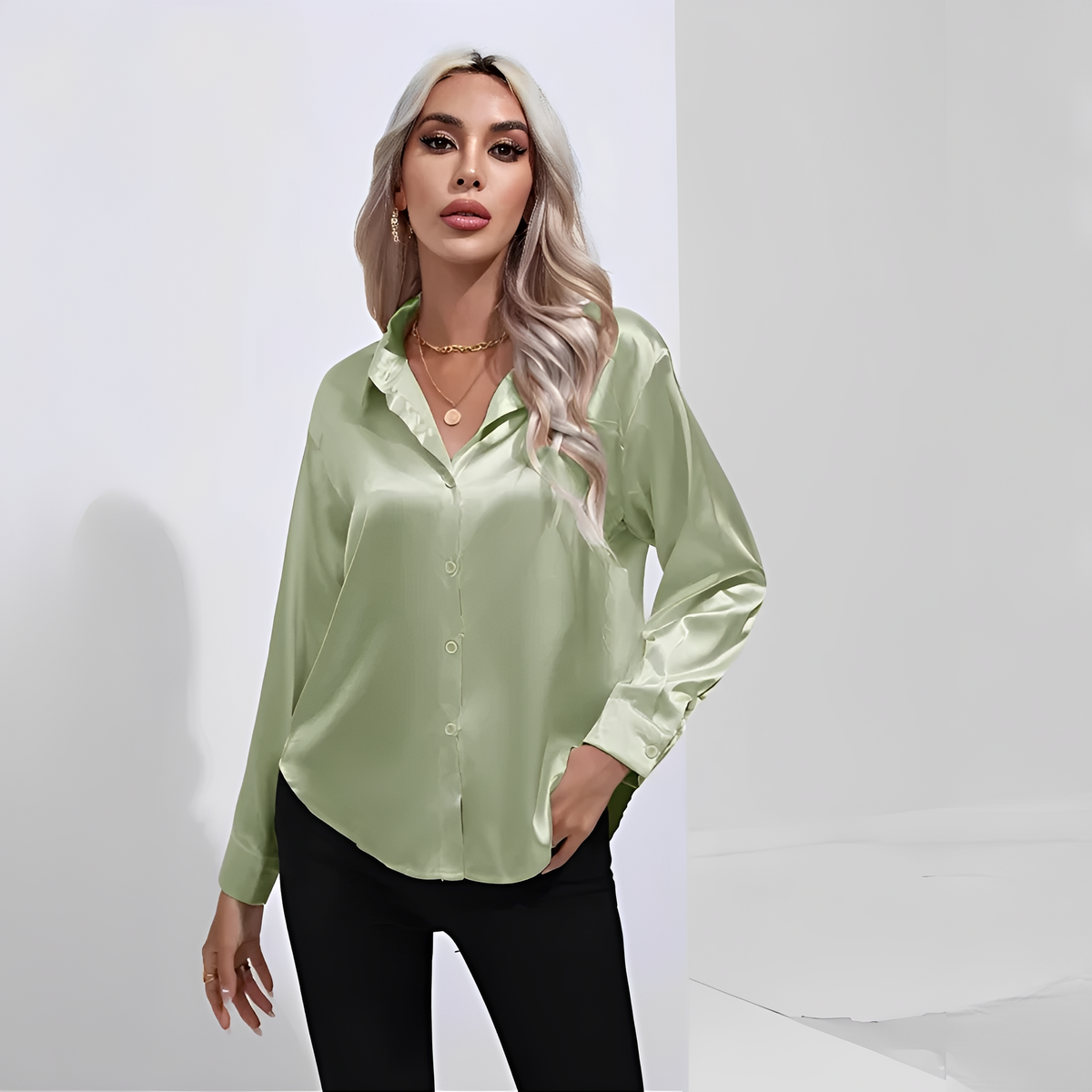 Liliane - Blusa elegante com mangas compridas