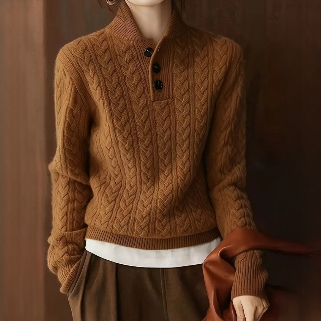 Agnes - Suéter de gola alta elegante e acolhedor