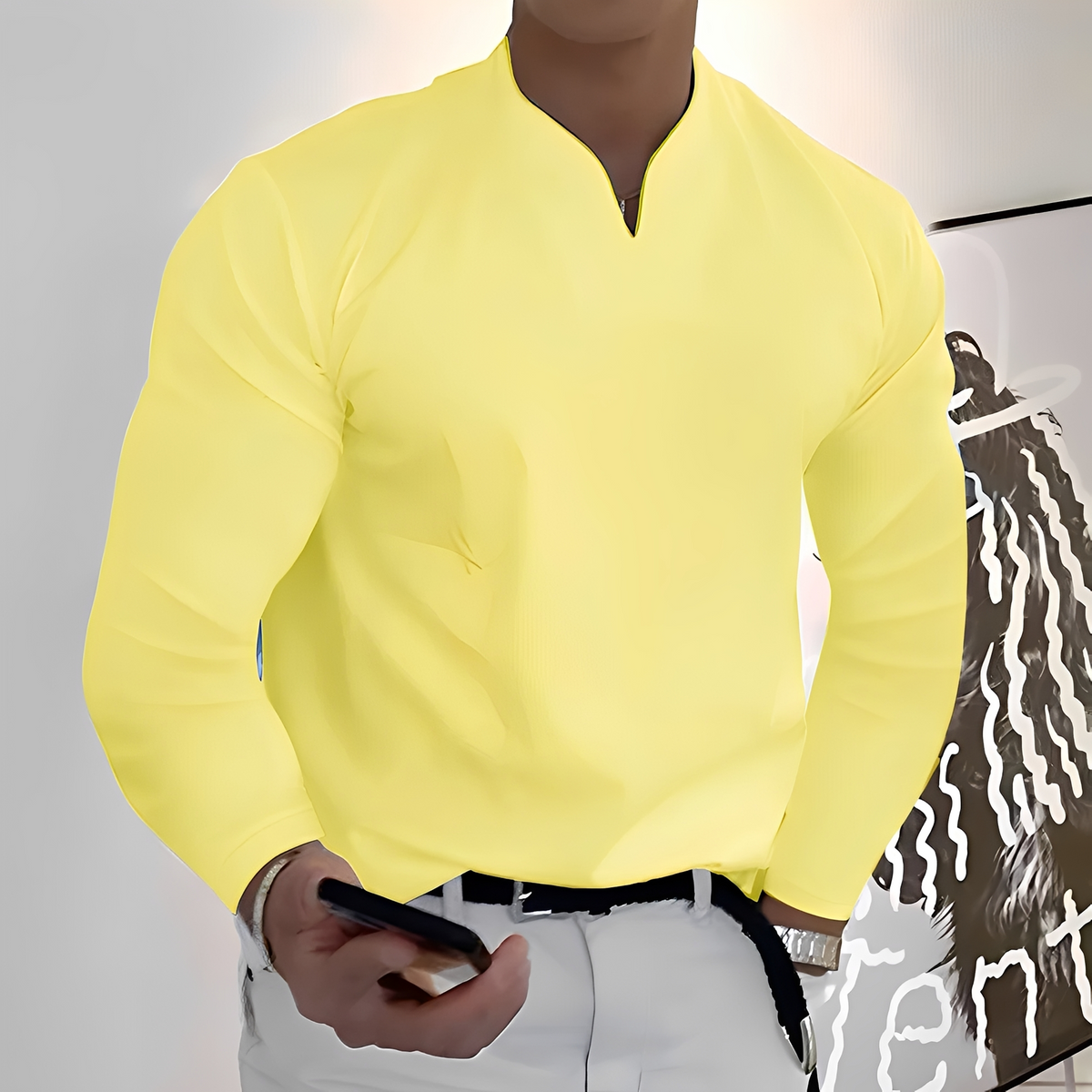 Corentin - Camisa de mangas compridas, macia e quente