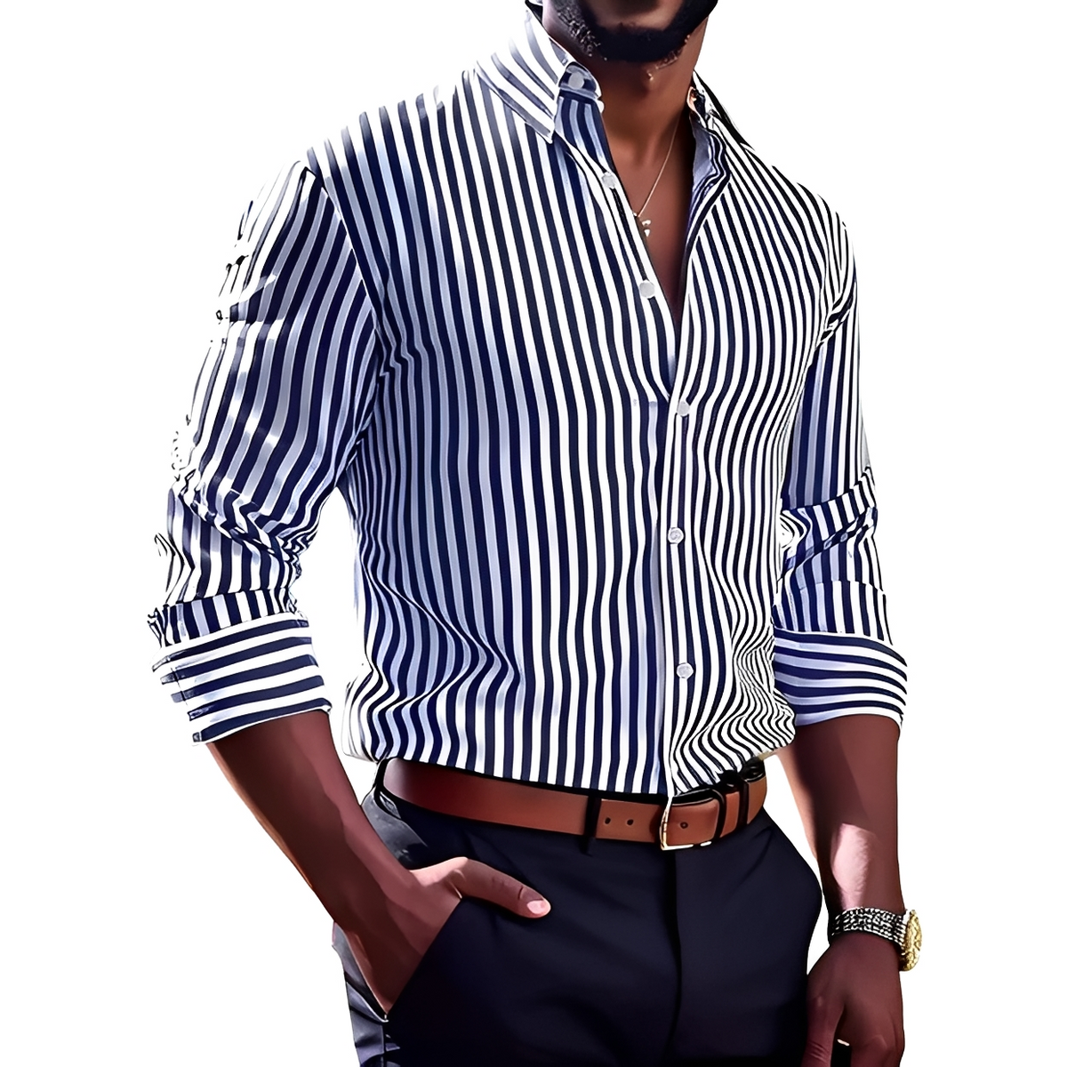 Bricen - Camisa listrada de mangas compridas