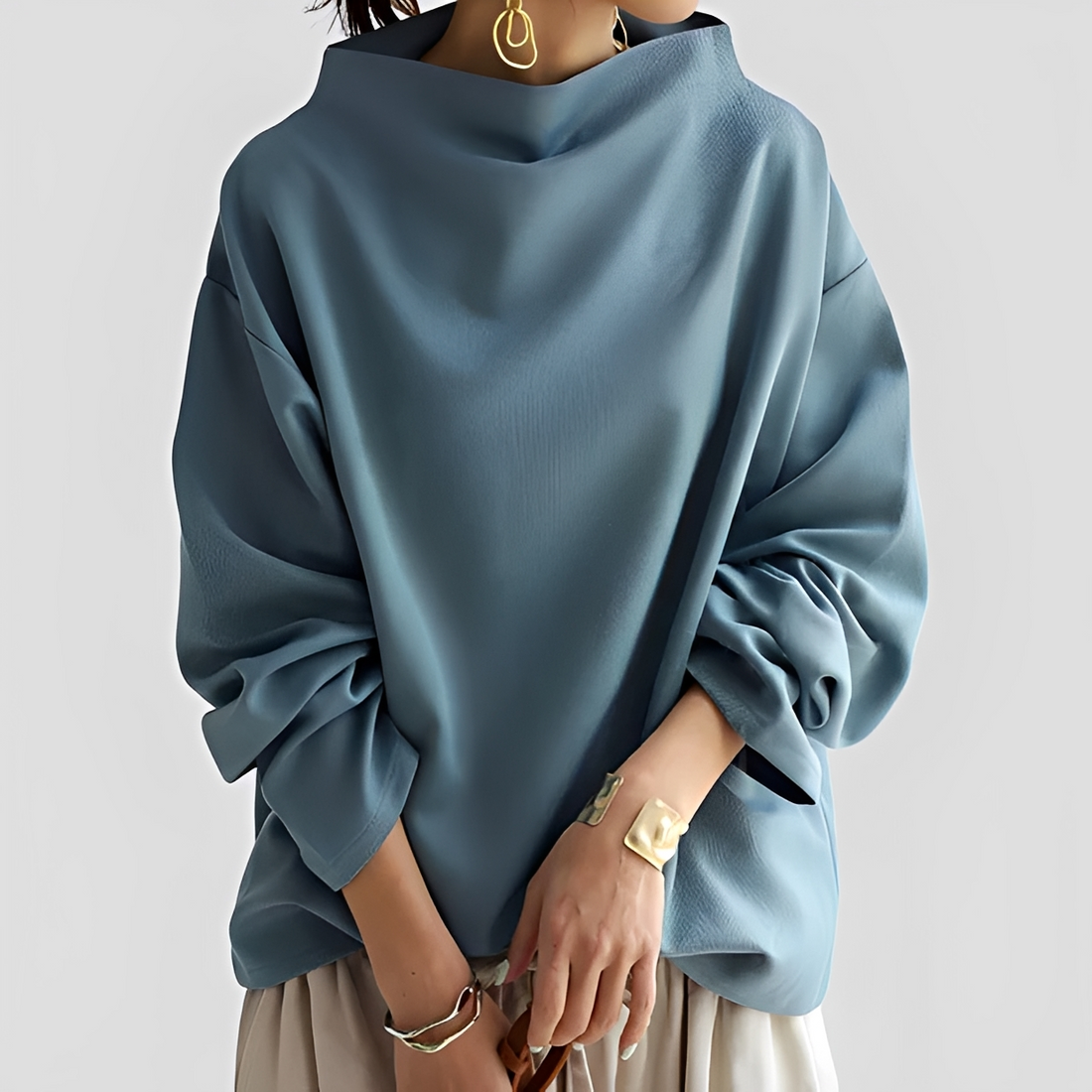 Romayne - Suéter de gola alta elegante e chique