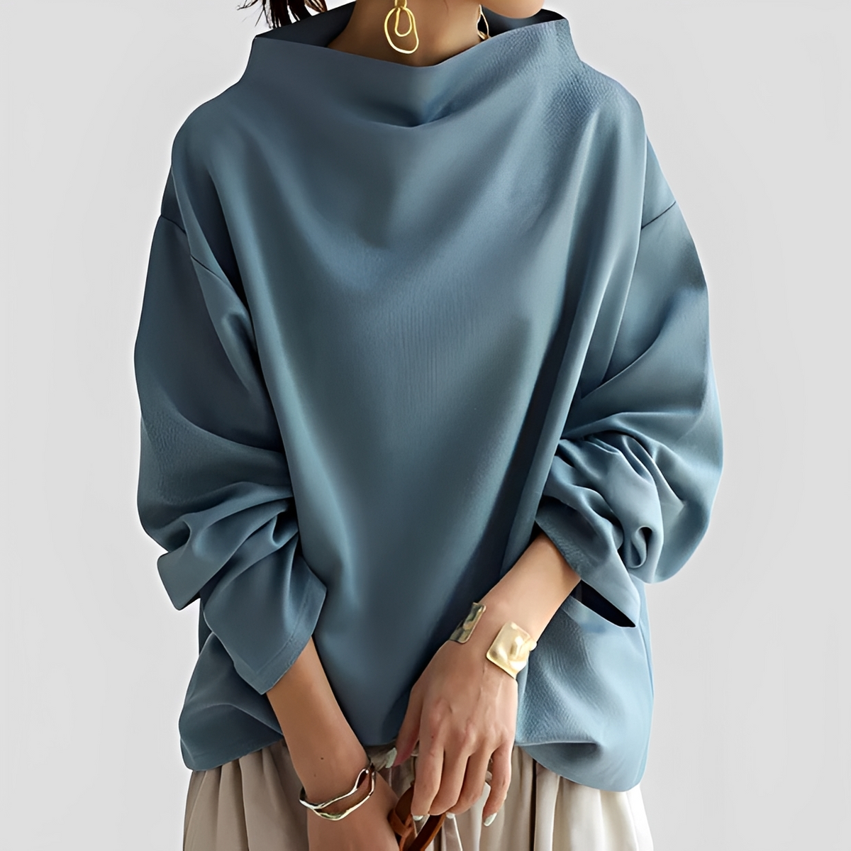 Romayne - Suéter de gola alta elegante e chique