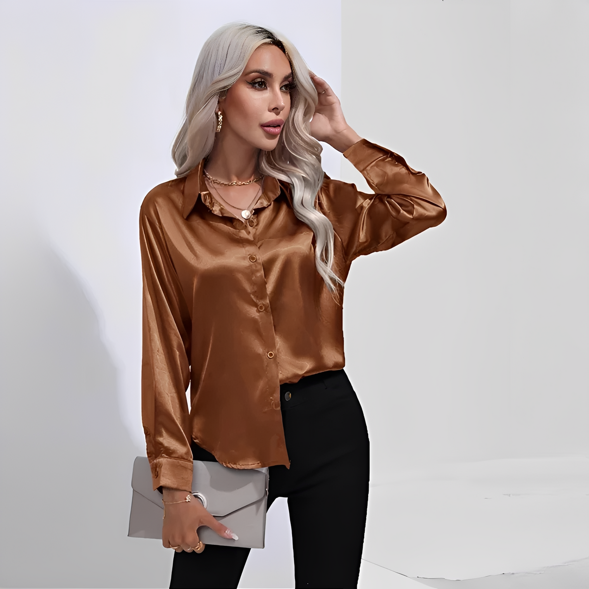 Liliane - Blusa elegante com mangas compridas